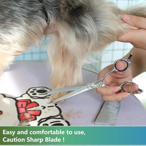 HASHIMOTO Straight Dog Grooming Scissors, 7.0 inch, Straight Blade. - Image 5