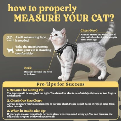rabbitgoo Cat Harness and Leash Set, Escape Proof Vest, Lunar Prowl - Image 2