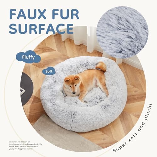 DUMOS 30.7 Inch Large Donut Dog Bed - Image 3