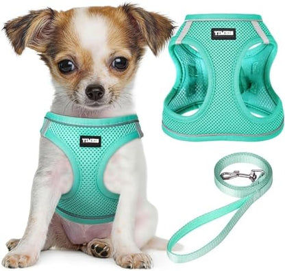 No Pull Dog Puppy Harness and Leash Set Reflective Mesh Vest XX-Small by YIMEIS