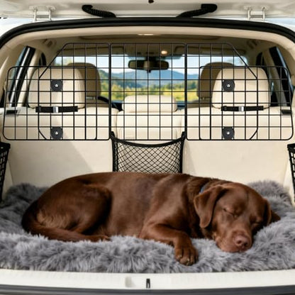 ERYTLLY Dog Car Barrier for SUVs, Adjustable Heavy-Duty Wire Pet Gate, Foldable by ERYTLLY