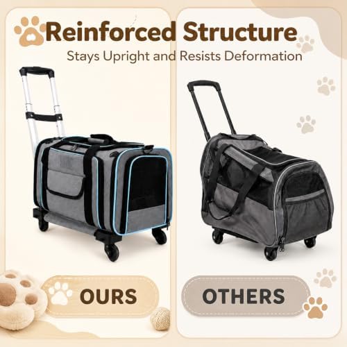 Foldable Rolling Pet Carrier Airline Approved - Image 4