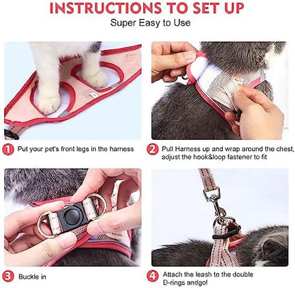 Cat Harness and Leash Set, Soft and Breathable Vest - Image 4