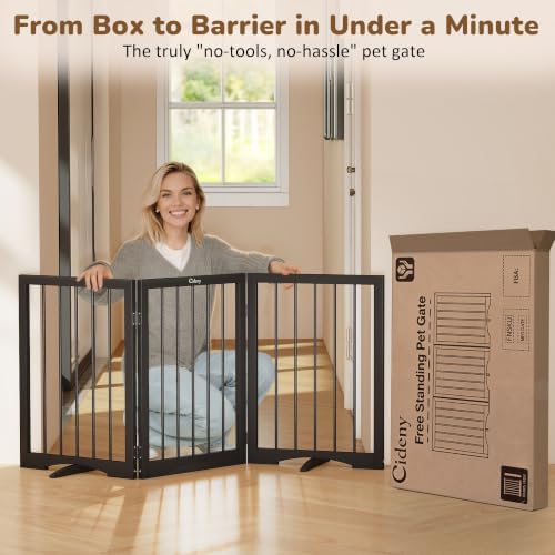 Free Standing Dog Gate Indoor, Foldable Dog Gate - Image 5