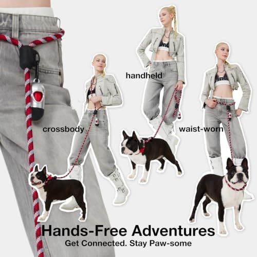 VETRESKA Hands-Free Red Dog Leash, 8FT Rope Leash - Image 3