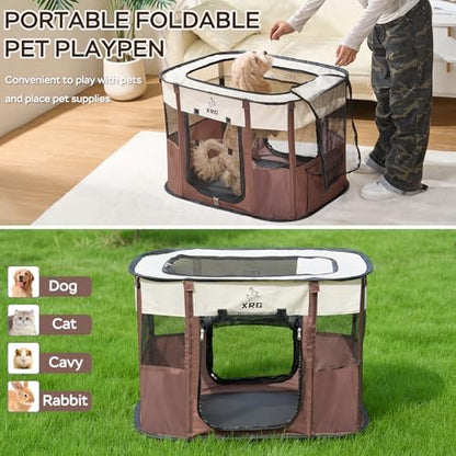 XRG Foldable Pet Playpen, Indoor Cat cage Puppy Crates M - Image 2