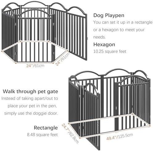 BHG Metal No-Assembly Freestanding Dog Gate - Image 5