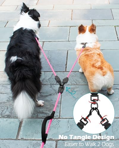 PetBonus Rope Double Dog Leash, No Tangle Dual Leash - Image 3