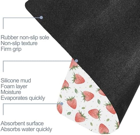 Diatomaceous Bathroom Rugs, Sweet Fruits Non Slip Bath Mat, Quick Dry Easy to - Image 6