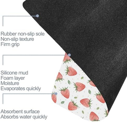 Diatomaceous Bathroom Rugs, Sweet Fruits Non Slip Bath Mat, Quick Dry Easy to - Image 6