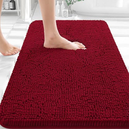 OLANLY Small Bathroom Rugs 30x18, Extra Soft Absorbent Chenille Bath Rugs by OLANLY