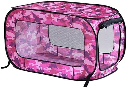 Portable Collapsible Pop Up Kennel, Camo Pink by BeatriceHomeFashions