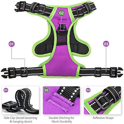 PHOEPET Reflective Dog Harness Large Breed Adjustable No Pull Vest - Image 4
