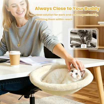 Pawaboo Cat Desk Bed, One-Click Foldable Sunken Cats Hammock up to 40lbs - Image 3