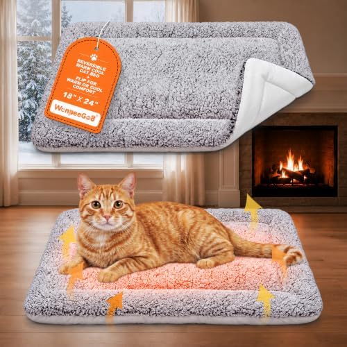 Self Warming Cat Bed, Reversible Cooling Mat by WanpeeGoo