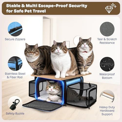 Top and 2 Sides Expandable Cat Carrier 18x13.5x9.5 TSA Airline Approved - Image 5