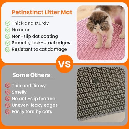 Small Cat Litter Mat, Double Layer Honeycomb Litter Box Mat - Image 3