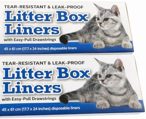 Cat Liter Box Liners 20 Count 17.7 x 24 Inches 2 Boxes 10 Count Each by Unknown