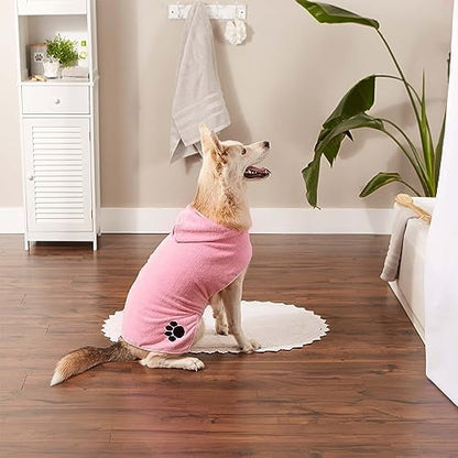 Bone Dry Pet Robe Collection Embroidered Absorbent Microfiber Bath Robe - Image 5
