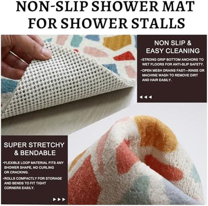 Corner Shower Mat Non Slip, 28x 28 Inches Triangular Bath Mats - Image 5