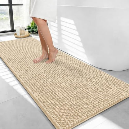 OLANLY Thick Chenille Bathroom Runner Rugs 47x24, Absorbent Bath Mat by OLANLY