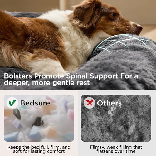 Bedsure SupportMax® Calming XL Dog Bed Extra Large Washable Pet Bed - Image 3