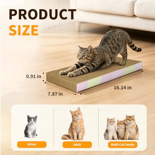 5-Pack Reversible Cat Scratcher Pad, Durable Scratching Board - Image 2