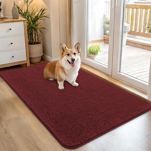 OLANLY Dog Door Mat for Muddy Paws 45x27, Super Absorbent Chenille Mud Mat by OLANLY