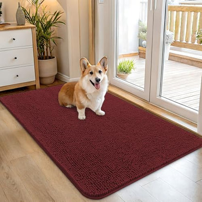 OLANLY Dog Door Mat for Muddy Paws 45x27, Super Absorbent Chenille Mud Mat by OLANLY