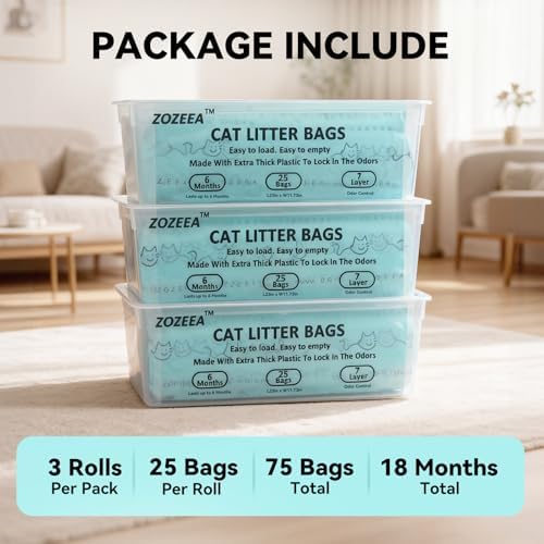 3 Pack Cat Litter Refill Bags for Easy Roll Litter Bin - Image 6