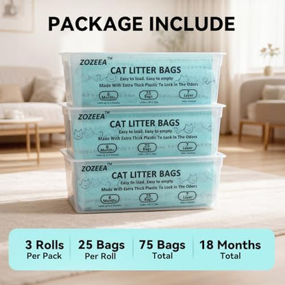 3 Pack Cat Litter Refill Bags for Easy Roll Litter Bin - Image 6