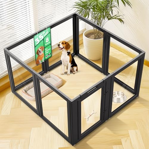FXW AuraSpace Clear Acrylic Indoor Dog Playpen, 8 Panels by FXW