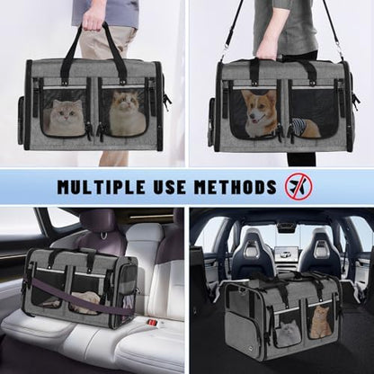 Cat Carrier for 2 Cats, Foldable Double Cat and Dog Carrier, Small to Medium - Image 6