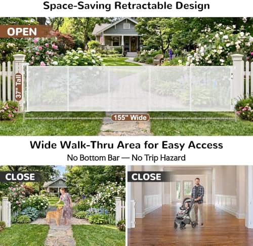 GRENFU 155" Extra Wide Retractable Baby Gate - Image 3