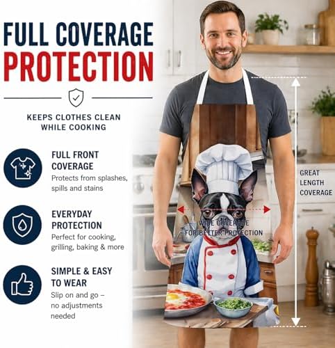 Caroline's Treasures Boston Terrier The Chef Apron Cooking Kitchen Server - Image 3