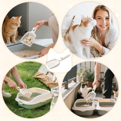 24 Pieces Cat Litter Scoop Bulk Plastic Long Handle White - Image 6
