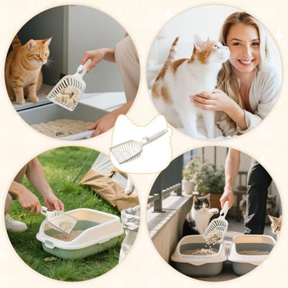 24 Pieces Cat Litter Scoop Bulk Plastic Long Handle White - Image 6
