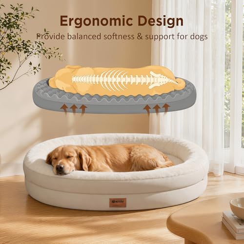 Waterproof Orthopedic Dog Bed for Large Dogs, Light Beige - Image 5