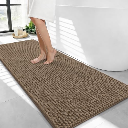 OLANLY Thick Chenille Bathroom Runner Rugs 44x24, Absorbent Bath Mat by OLANLY