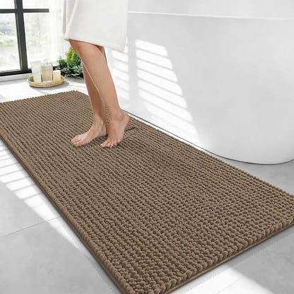 OLANLY Thick Chenille Bathroom Runner Rugs 44x24, Absorbent Bath Mat by OLANLY