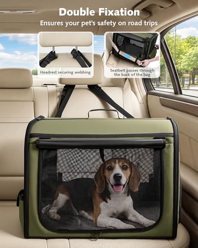 Dog Car Carrier Light Weight 27×20.5×20.5in, Foldable Dog Carrier - Image 3