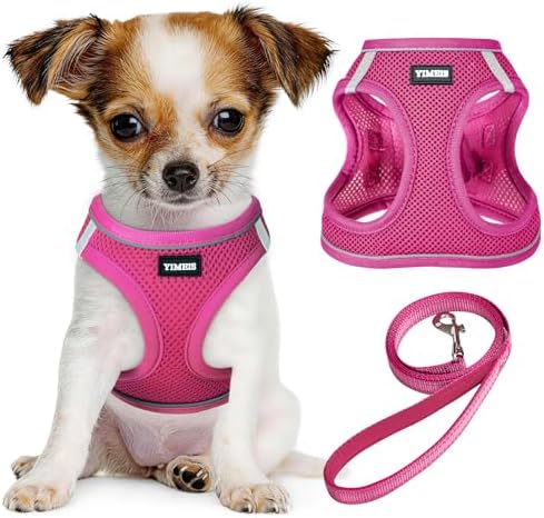 No Pull Dog Puppy Harness and Leash Set Reflective Mesh Vest XX-Small by YIMEIS