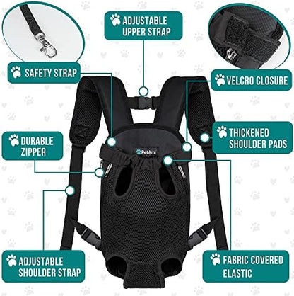 PetAmi Dog Carrier Backpack, Adjustable Dog Pet Cat Front Carrier Backpack | - Image 4