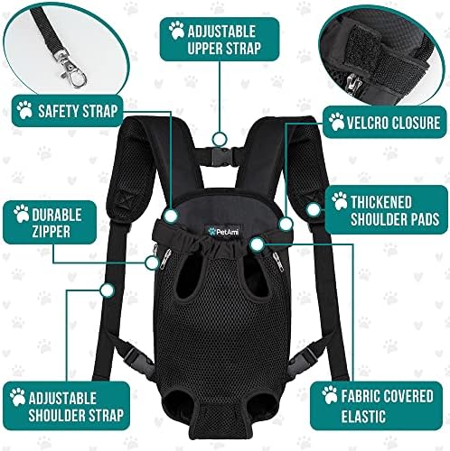 PetAmi Dog Carrier Backpack, Adjustable Dog Pet Cat Front Carrier Backpack | - Image 4