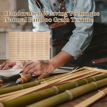Bamboo Room Divider 6 Panel 47" H, 360°Rotating Feet Privacy Screen - Image 5