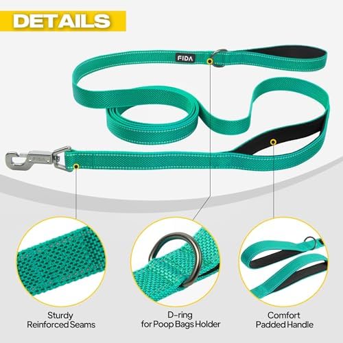 Fida 10 FT Heavy Duty Dog Leash, Dual Padded Handles - Image 6