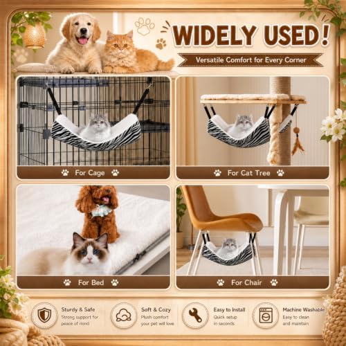 Jetec 2 Pack Cat Hammock for Cage, Tiger Stripes - Image 2