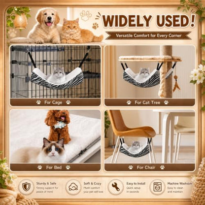 Jetec 2 Pack Cat Hammock for Cage, Tiger Stripes - Image 2