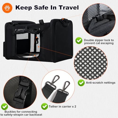 pidipiti 25x17x17 Extra-Large Expandable cat Carrier - Image 6