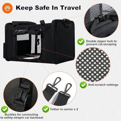 pidipiti 25x17x17 Extra-Large Expandable cat Carrier - Image 6